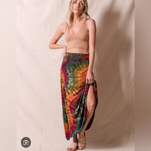 Sivana Multicolor Tie-Dye Maxi Skirt One Size